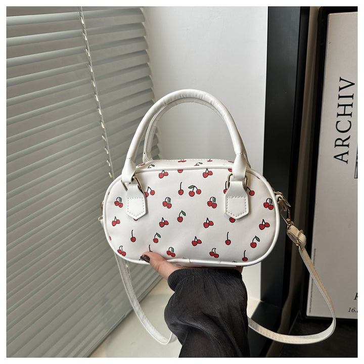 Verspielte Kirschmuster Mini-Handtasche Karnz