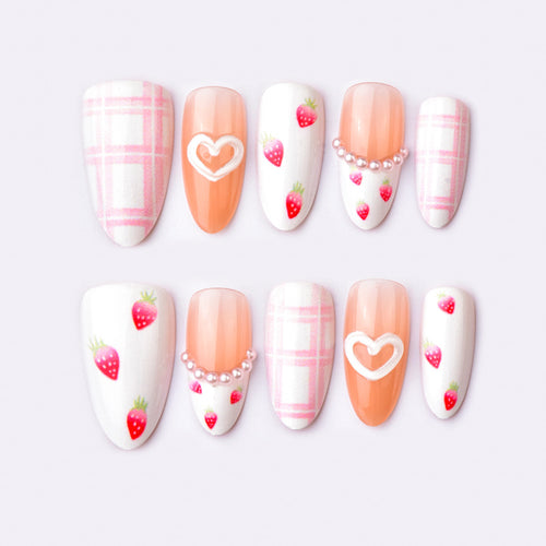 Romantisches Blumiges Press-On Nagelkunst Set