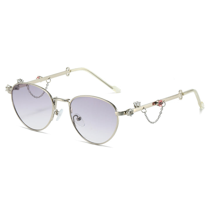 Dekorative Strass Katzenaugen-Sonnenbrille Karnz