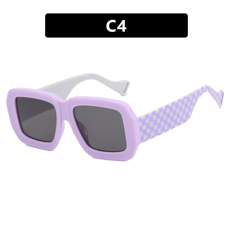 Damen modische Sonnenbrille mit eckigem Design und schickem Muster Karnz