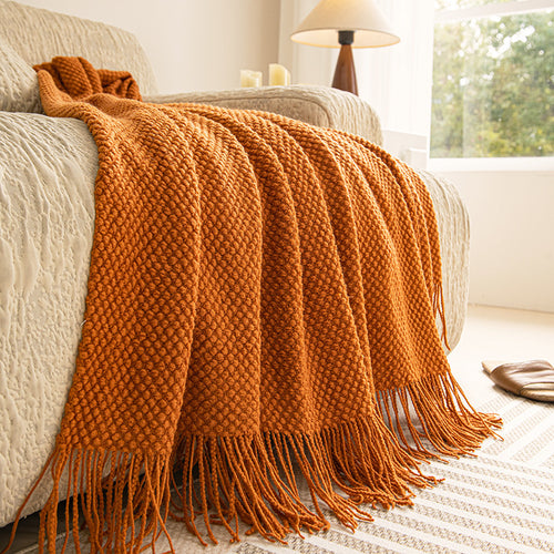 Gemütliche gestrickte Decke