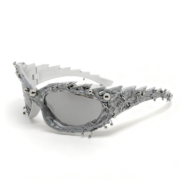 Damen extravagante Designer-Sonnenbrille mit auffälligem Schmuckrahmen Karnz