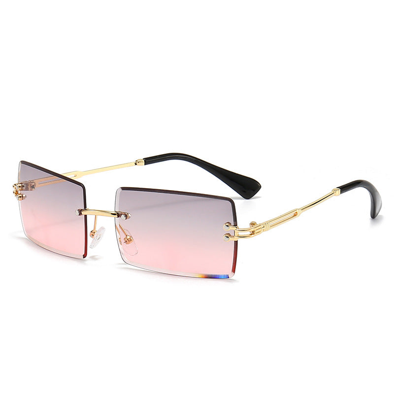 Damen modische rechteckige Sonnenbrille mit Gradient-Gläsern Karnz