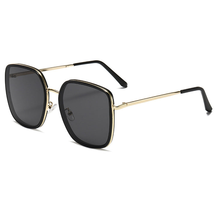 Damen quadratische Sonnenbrille mit luxuriösem Metallrahmen und UV-Schutz Karnz