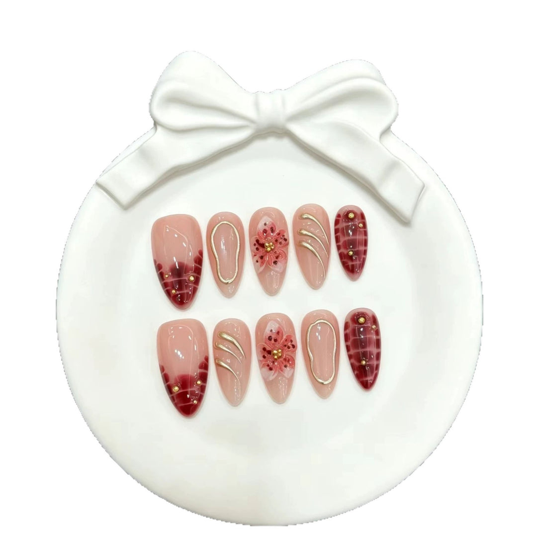 Künstlerisches Floral Press-On Nagelset  1791774628
