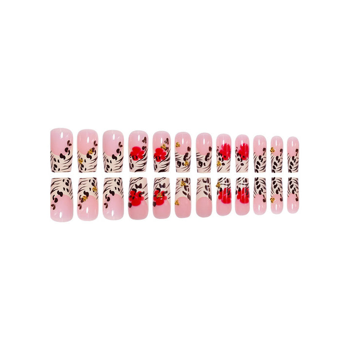 Florale und Tiermuster Press-On Nagelkunst Karnz