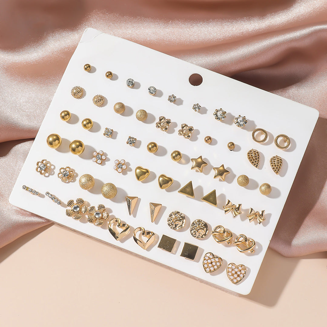 Ohrring-Set mit Goldakzenten Karnz