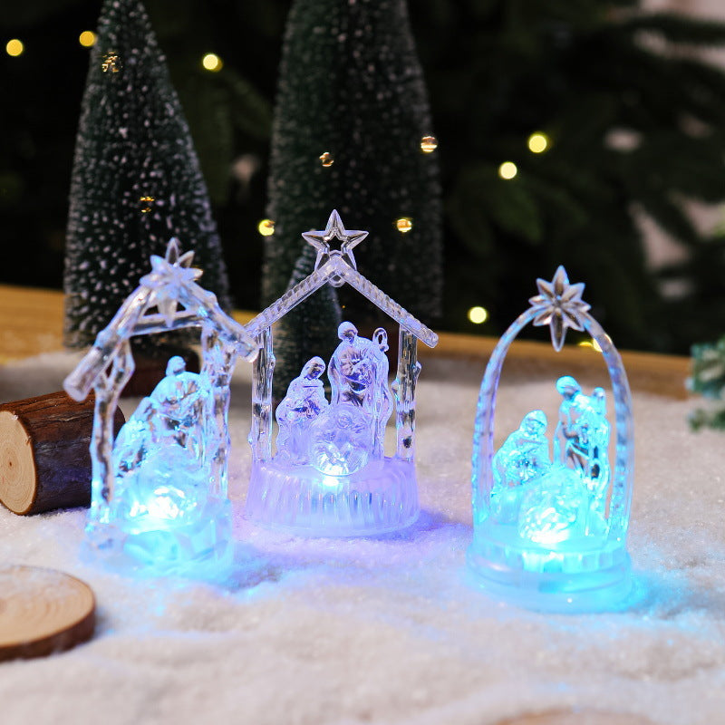 Beleuchtete Weihnachtskrippe mit LED-Effekten Karnz
