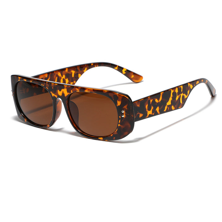 Damen modische Sonnenbrille mit transparentem und geometrischem Rahmen Karnz