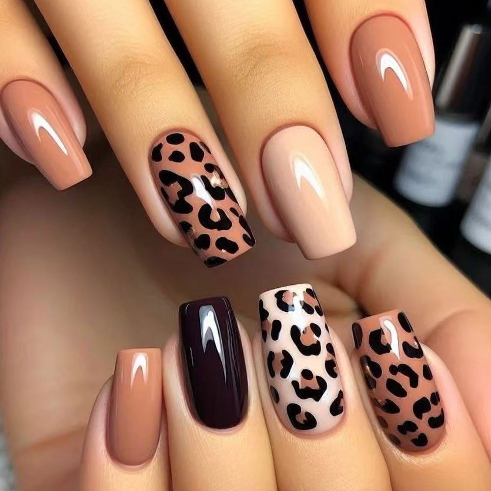 Chic Leopardenprint Press-On Nägel Karnz