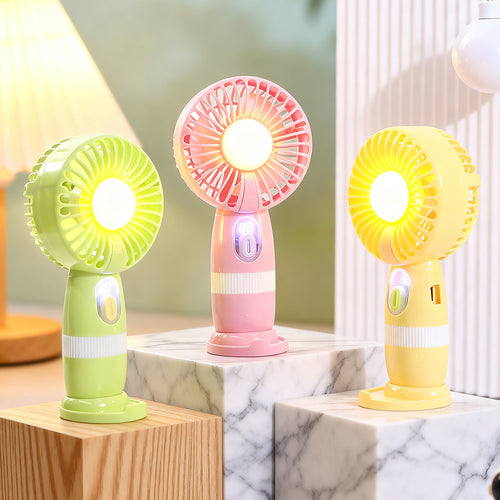 Damen Tragbarer USB-Lüfter mit LED-Beleuchtung und digitaler Anzeige Karnz