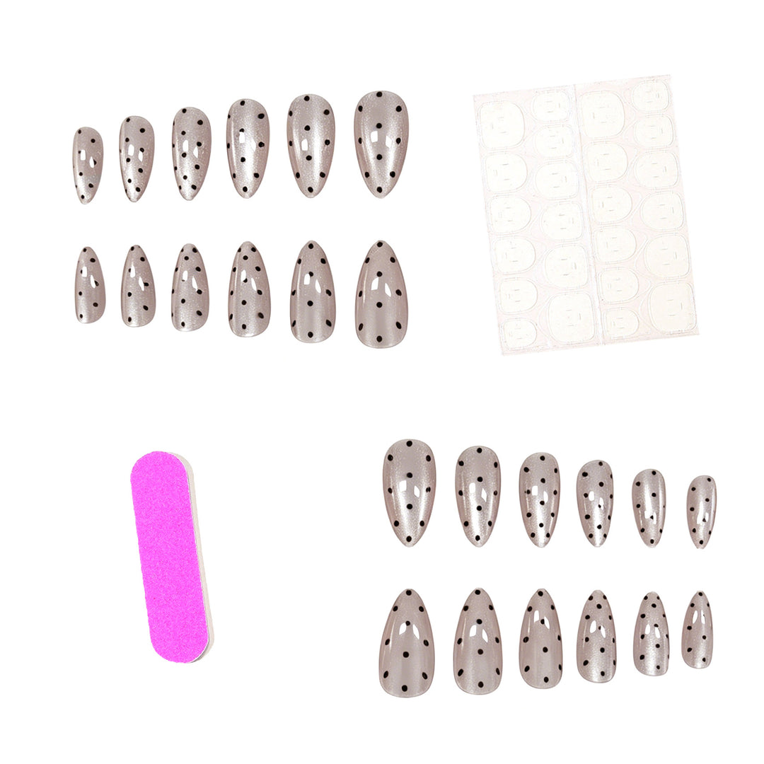 Elegante Polka Dot Mandel-förmige Nagelkunst-Verstärkungen Karnz