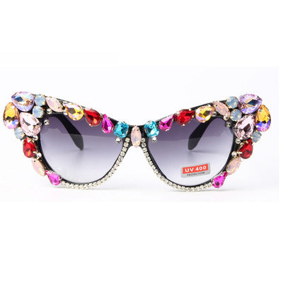 Damen Design-Sonnenbrille mit funkelndem Kristallbesatz Karnz