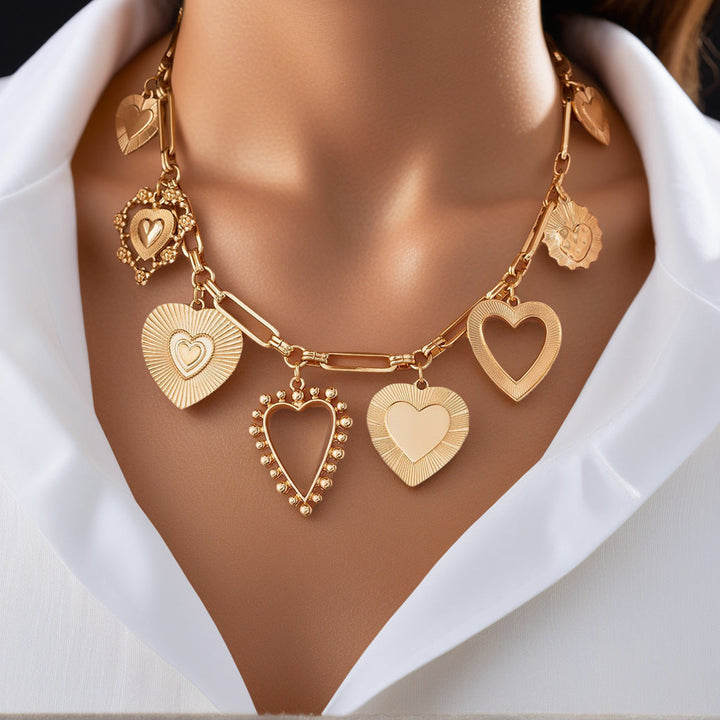 Karnz | Chunky Herz Charm Halskette