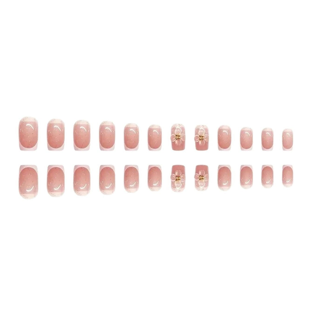 Dekorativer Langer Press-On Nagelset Karnz