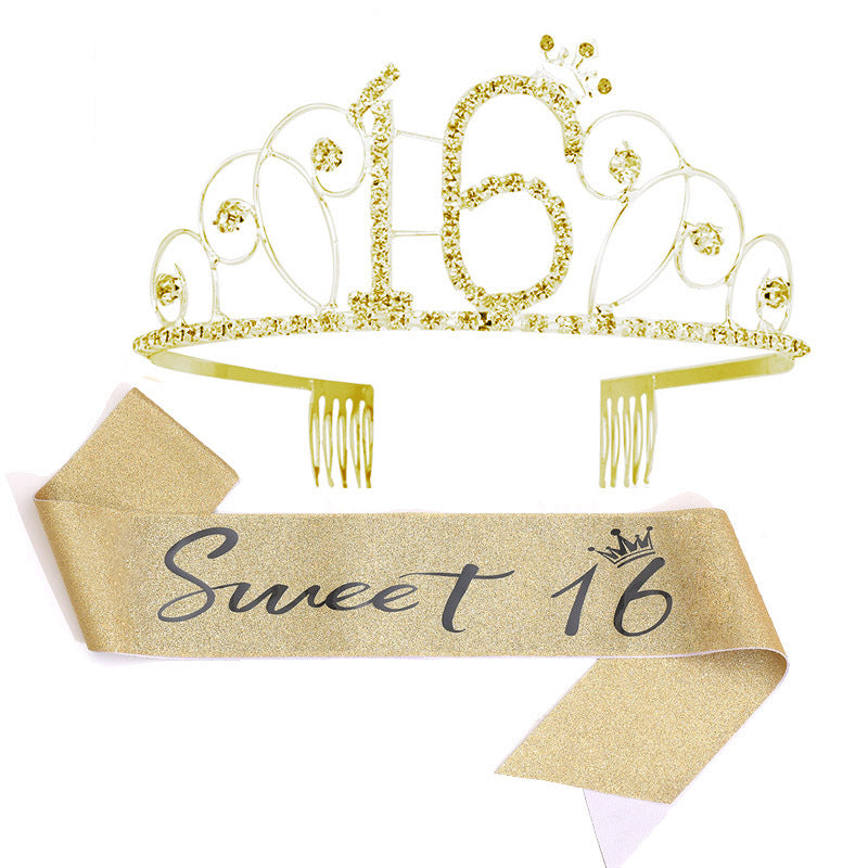 Damen Glitzernde Tiara mit festlichem "50 & Fabulous"-Design Karnz