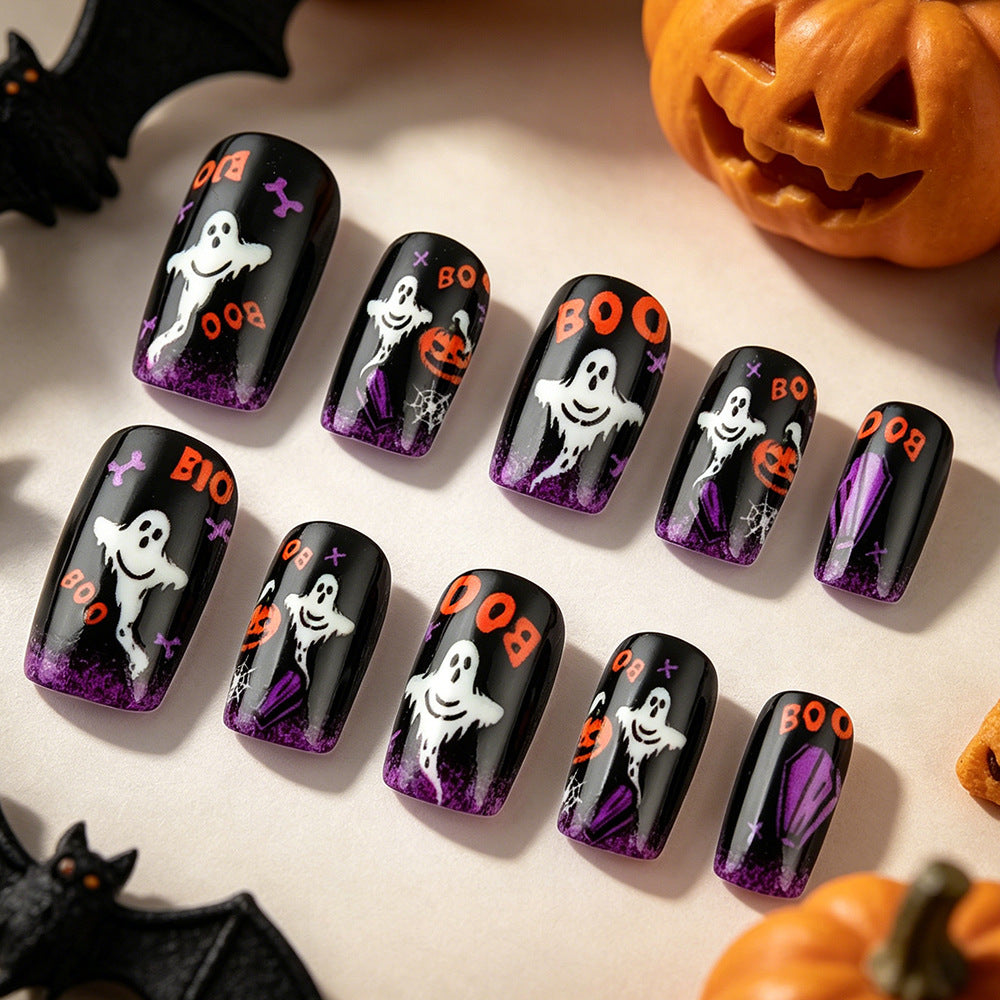 Spaßiges Halloween-Themen Press-On Nagelkunst Set Karnz