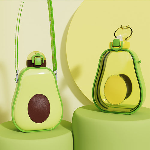 Damen Avocado Trinkflasche mit auslaufsicherem Verschluss und integriertem Tragegurt Karnz