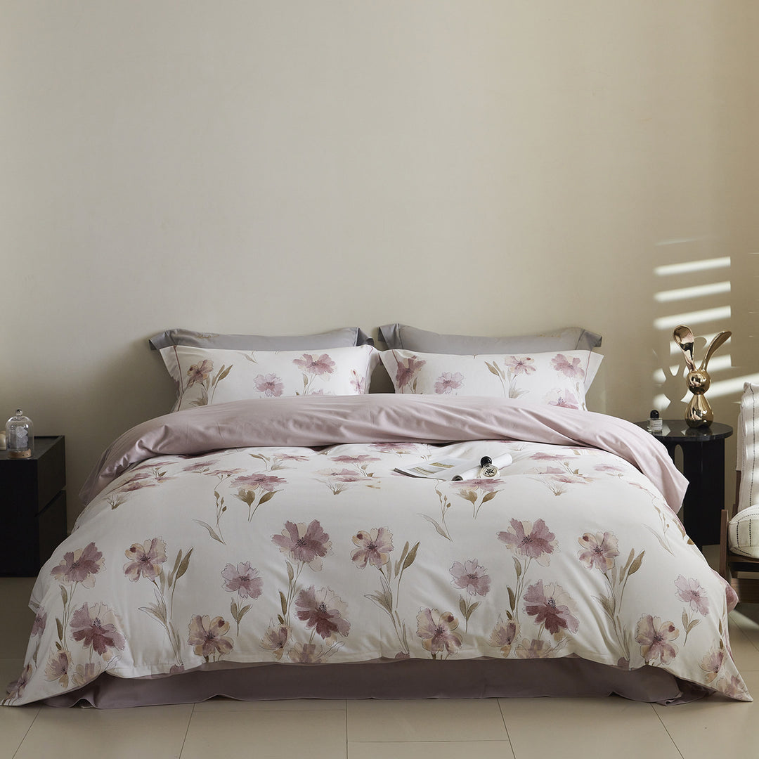 Ombre gestreiftes Baumwollsatin Bettbezug-Set