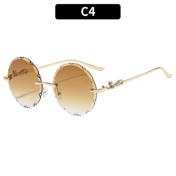 Vintage-inspirierte runde Blumen-Sonnenbrille