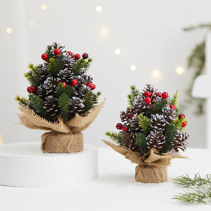 Künstlicher schneebedeckter Kieferntischschmuck