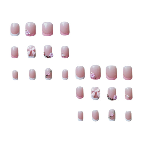 Florale und Edelstein Akzent Nagelkunst Set