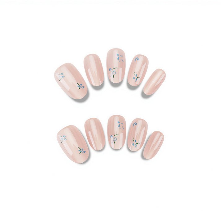 Blumen-Design Press-On Nagelset Karnz