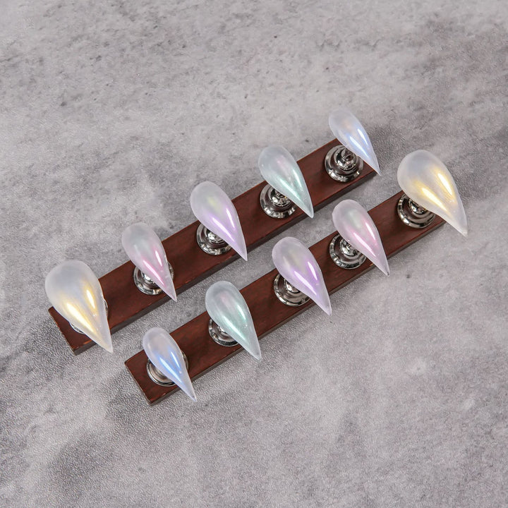 Iridescent Stiletto Druck-Nägel