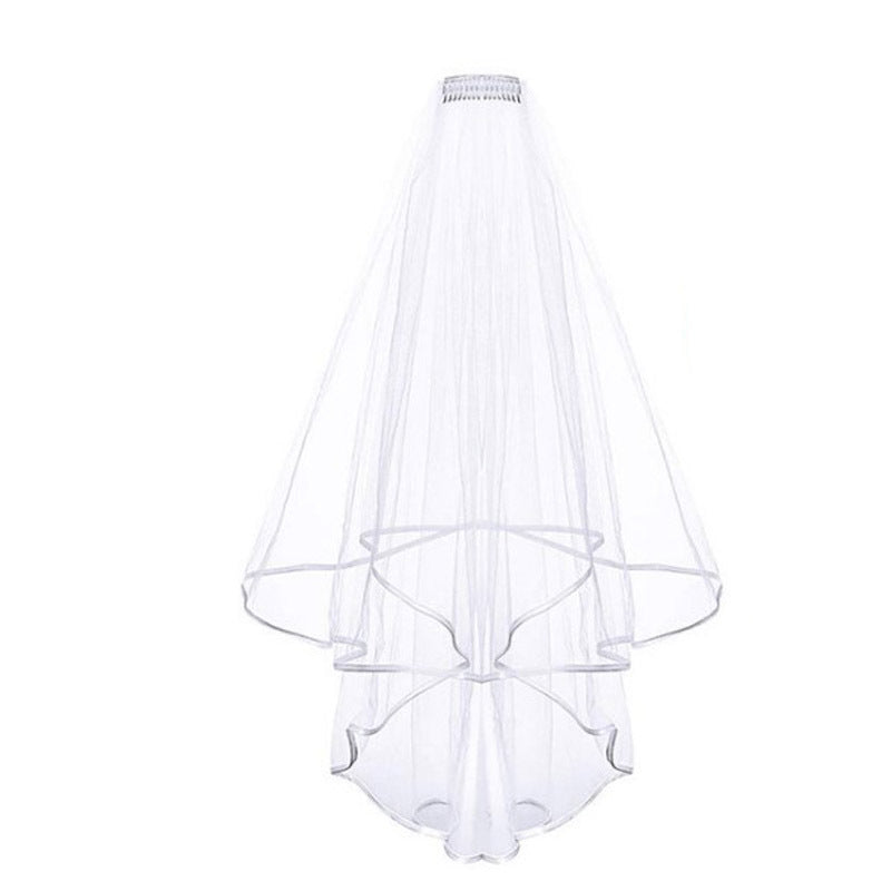 Damen Braut-Accessoires Set mit schimmerndem Schleier und personalisiertem Sash Karnz