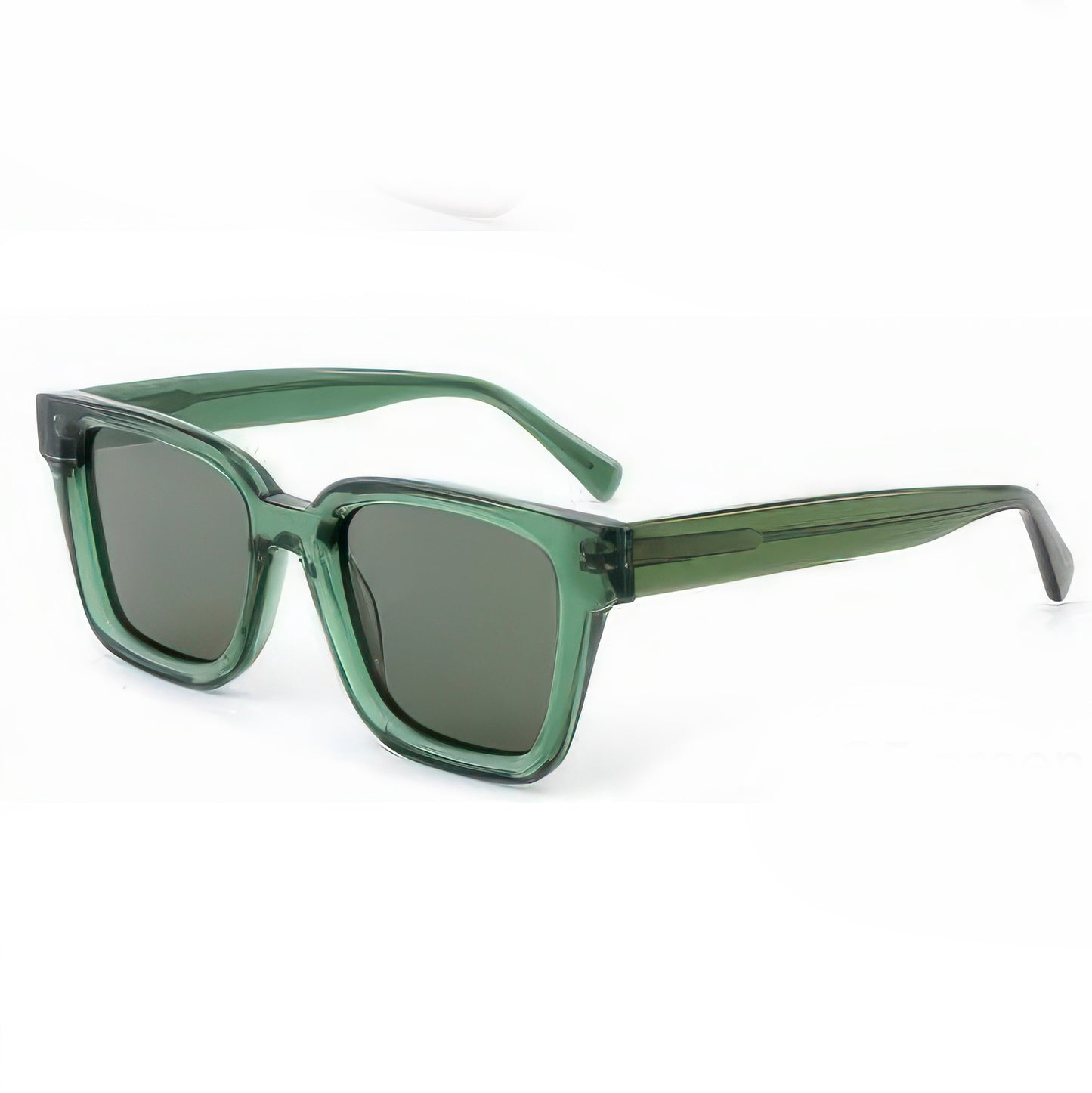 Damen modische quadratische Sonnenbrille mit transparentem Kunststoffrahmen und polarisierten Gläsern Karnz