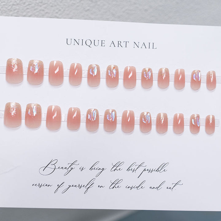 Press-On Nagelset mit glitzernden Akzenten