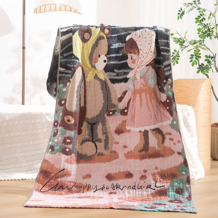 Damen Kuscheldecke mit charmantem Bärenmotiv Karnz