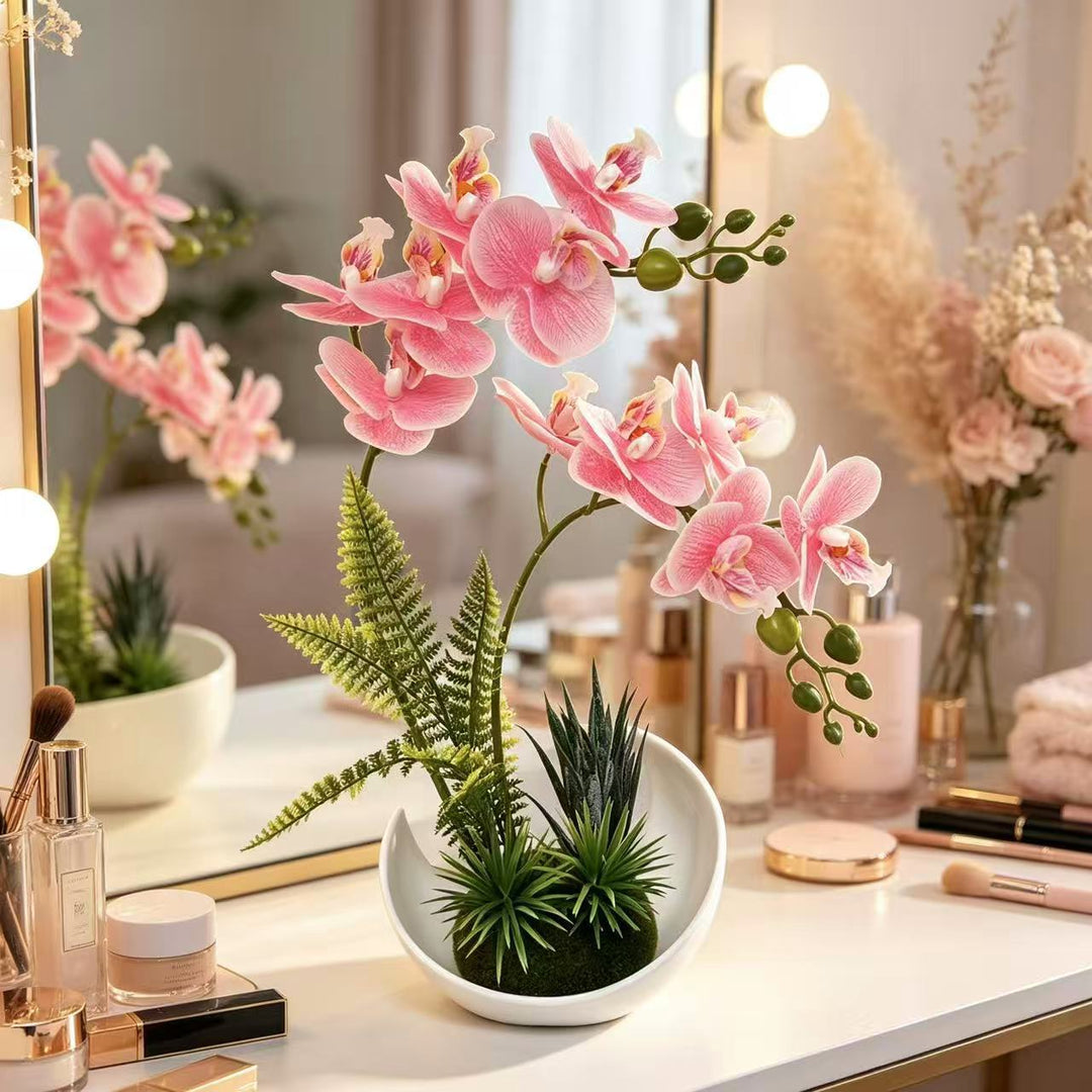 Lebensechte Orchideearrangement für den Innenbereich