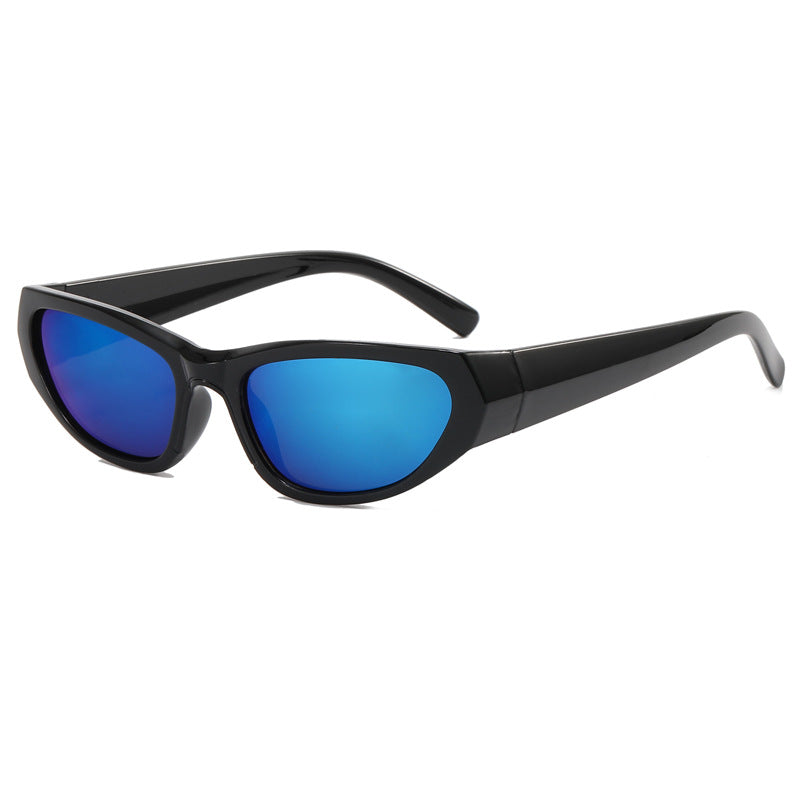 Damen modische Sonnenbrille mit verspiegelten Gläsern Karnz