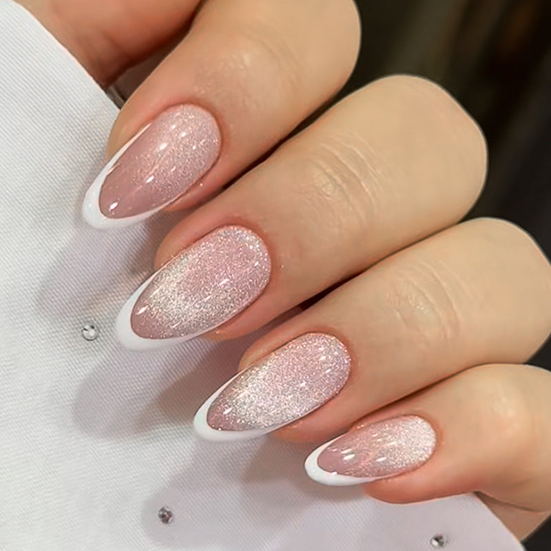 Premium Glitzerndes Press-On Nagelset Karnz
