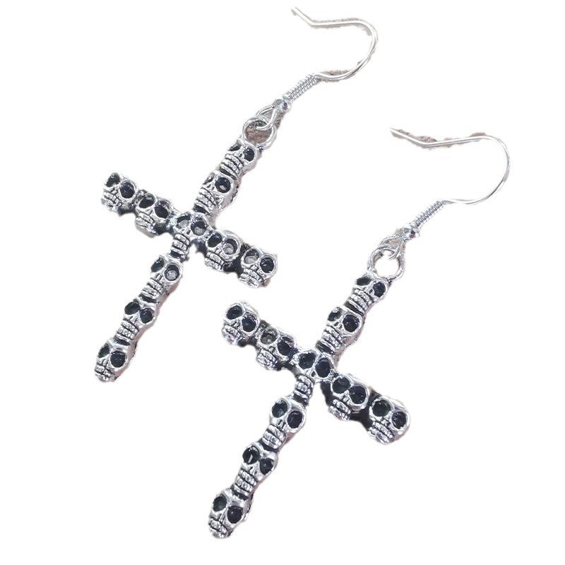 Gothic Skull Cross Ohrringe Karnz
