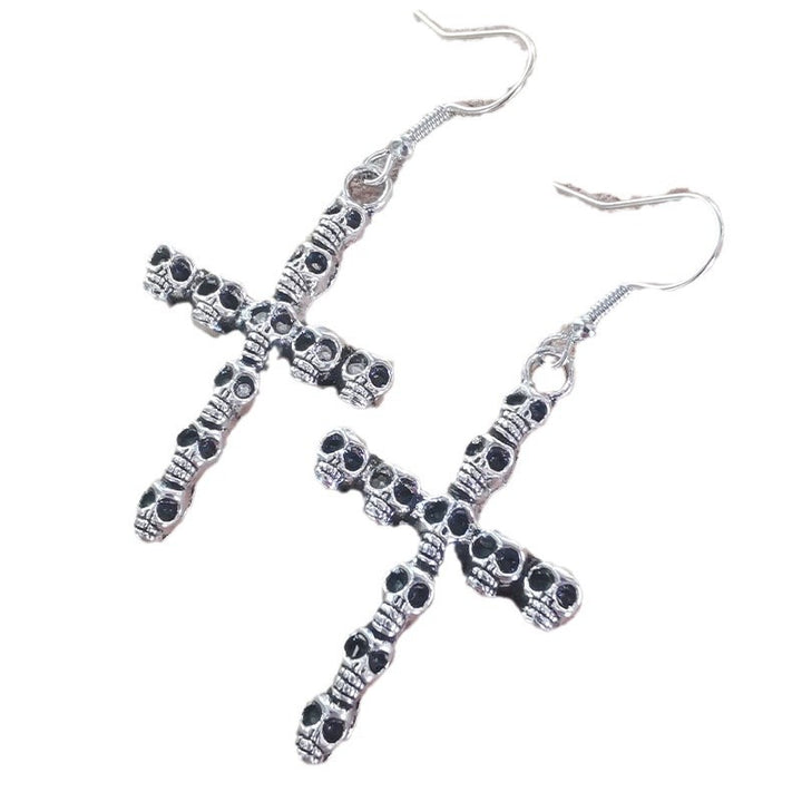 Gothic Skull Cross Ohrringe Karnz