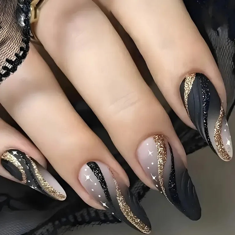Dekorative Glitter Ombre Nagelkunst Verlängerungen Karnz