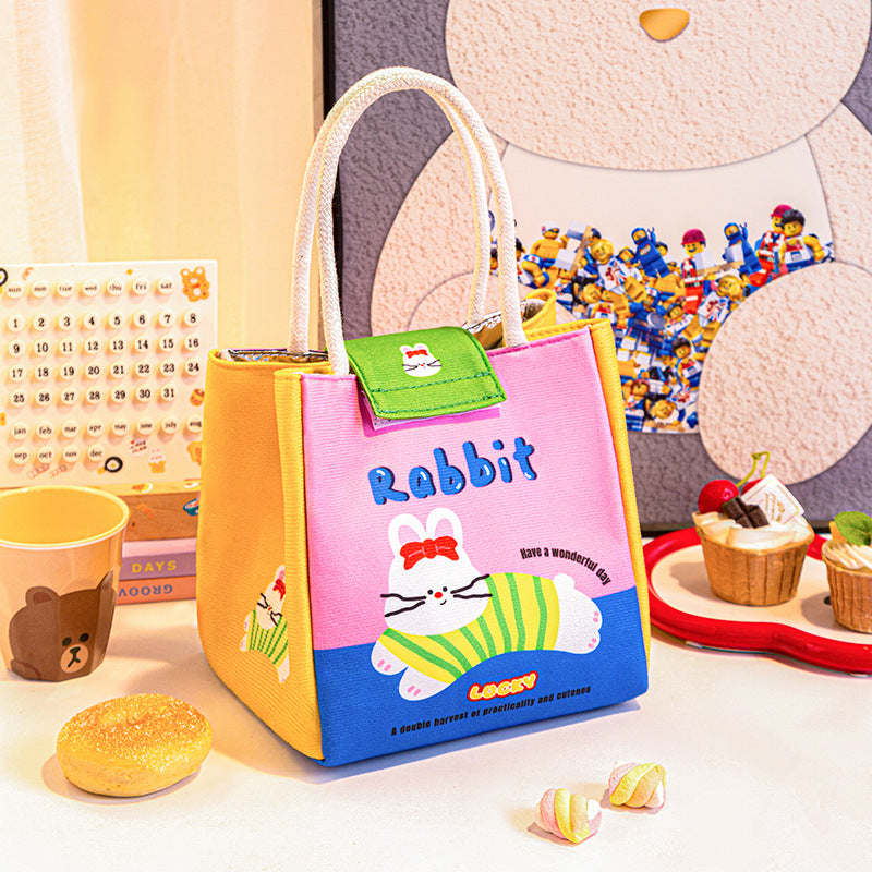 Süße Kaninchen-Themen-Isolierte Lunch-Tasche