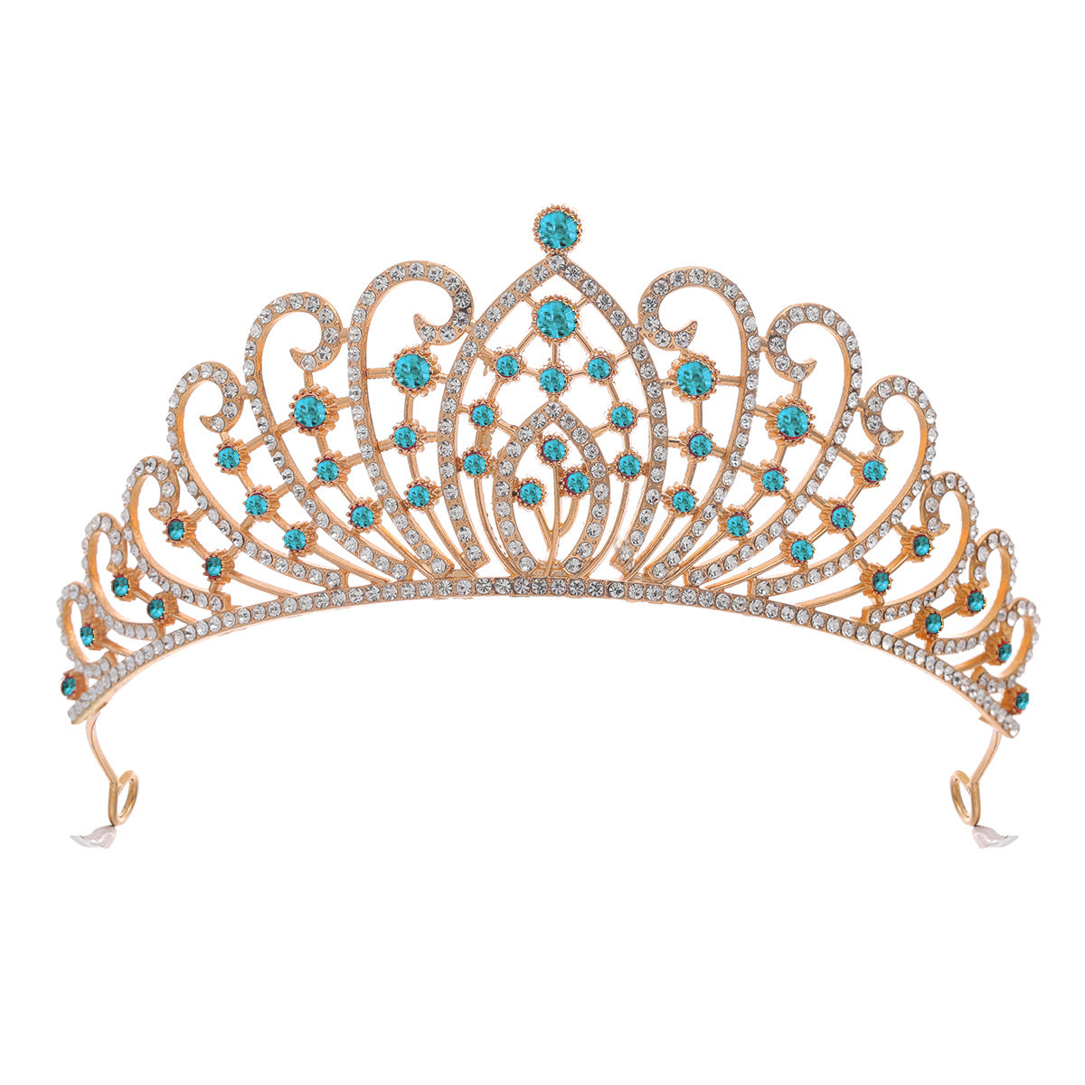 Damen Elegante Strass-Tiara mit floralen Details Karnz