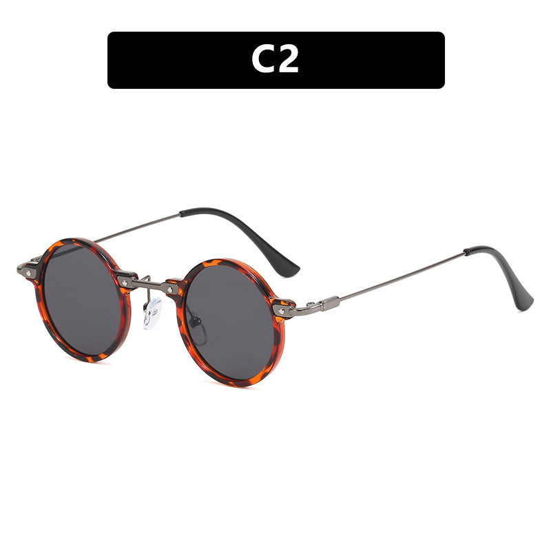 Damen modische runde Sonnenbrille mit stylischem Metallrahmen und polarisierenden Gläsern Karnz