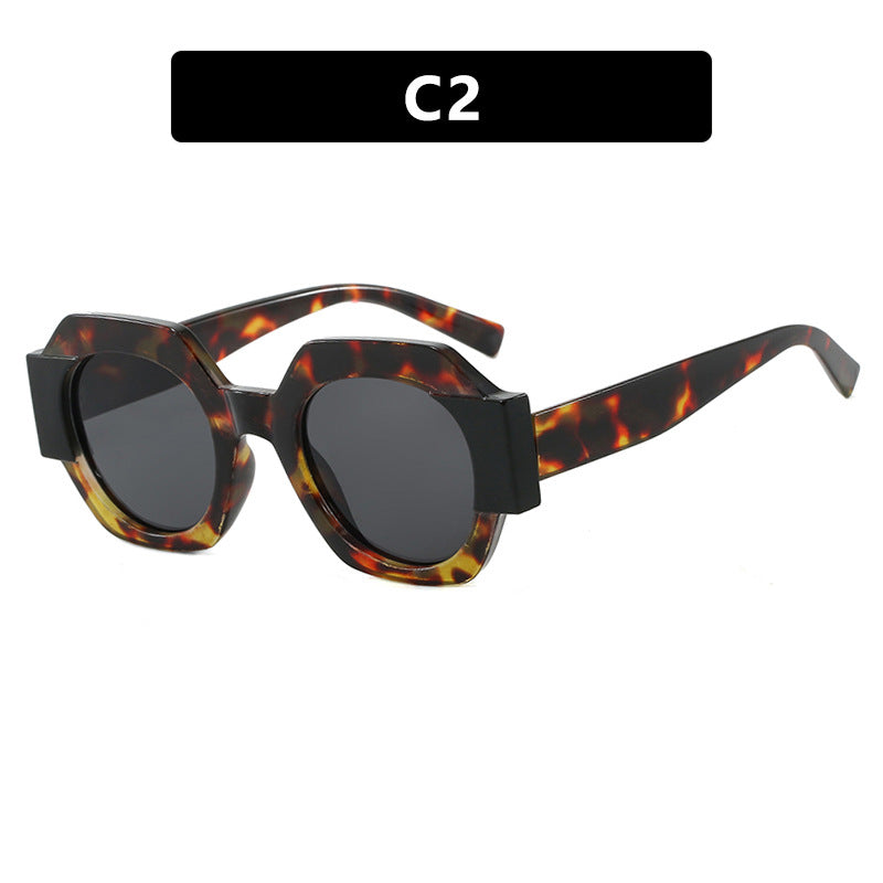 Damen trendige Sonnenbrille im hexagonalen Design Karnz
