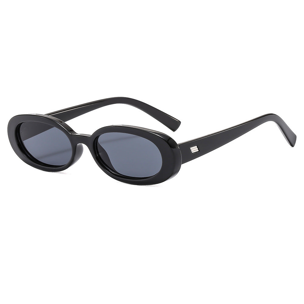 Damen modische Sonnenbrille mit ovalem Rahmen und trendigen Gläsern Karnz