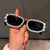 Damen modische Sonnenbrille mit luxuriösem Perlenrahmen Karnz