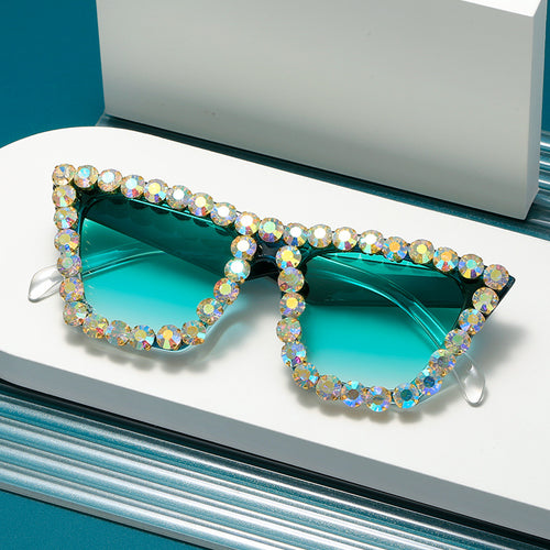 Damen extravagante Sonnenbrille mit glitzerndem Rahmen Karnz