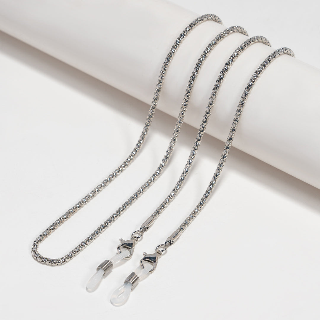 Elegante versilberte Brillen Kette Karnz