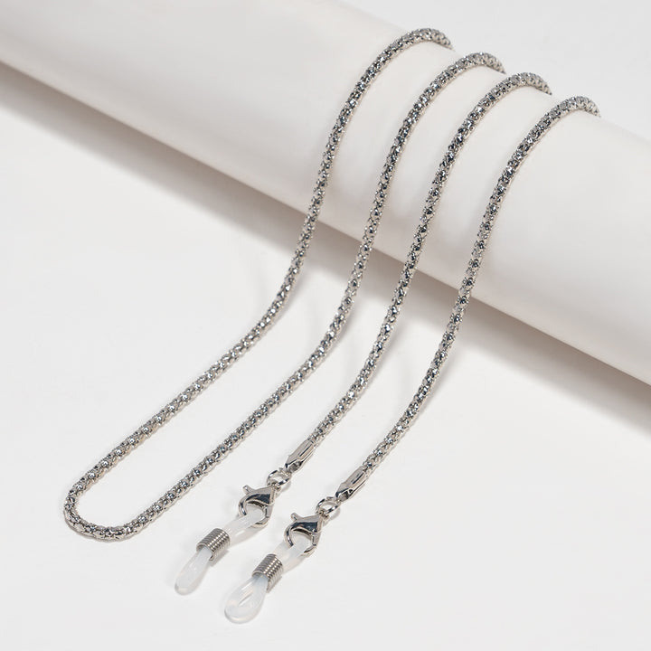 Elegante versilberte Brillen Kette Karnz