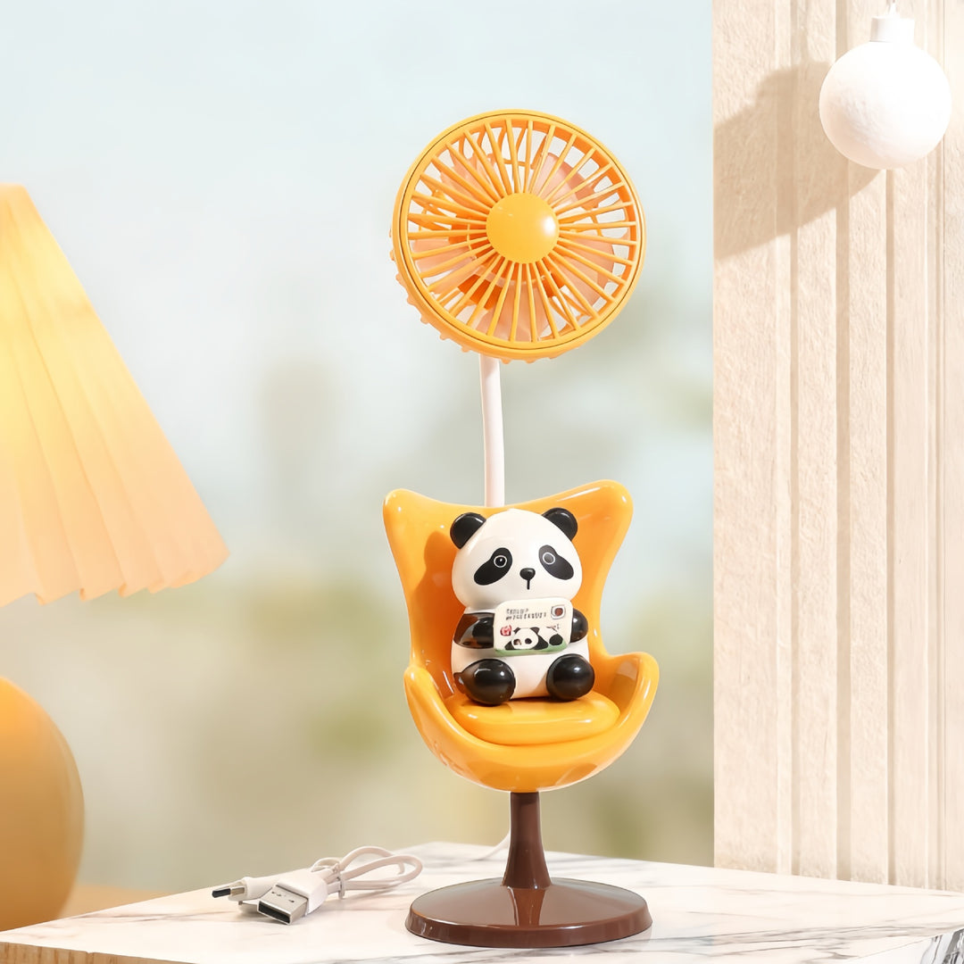 Damen USB Tischventilator mit verspieltem Bärenmotiv und flexibler Neigung Karnz
