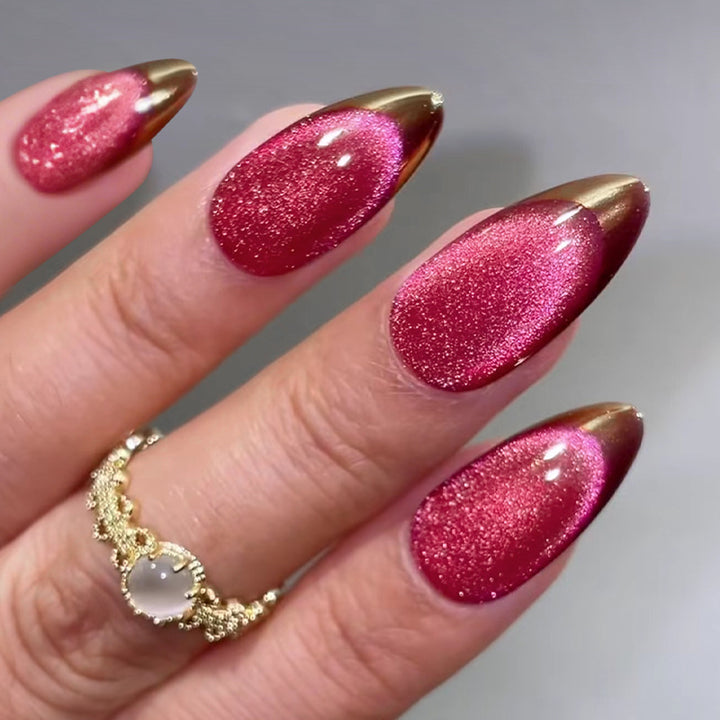 Elegante Stiletto Press-On Nail Art Set mit schimmerndem Gloss-Finish Karnz