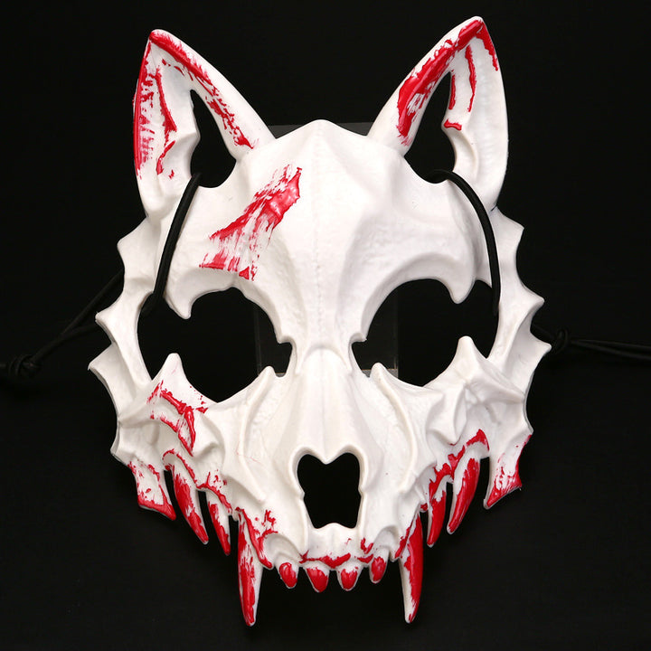 Halbgesichtsmaske mit fletschenden Vampirzähnen und verstellbarem Gummiband
